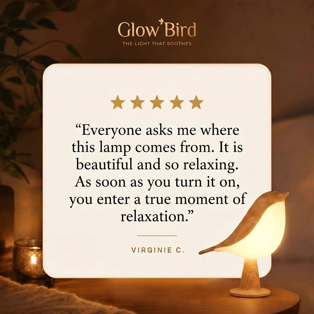 Glow Bird | Touch-Activated Wireless Night Light & Sleep Lamp