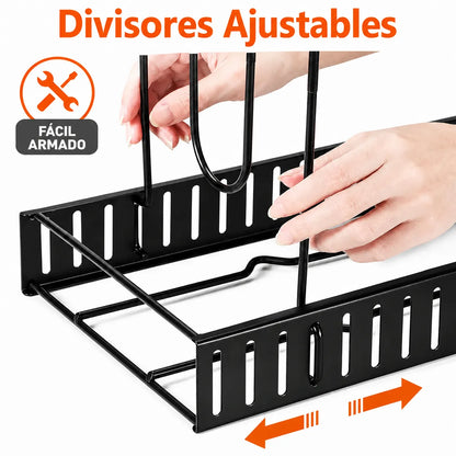 Organizador de ollas y sartenes ajustable