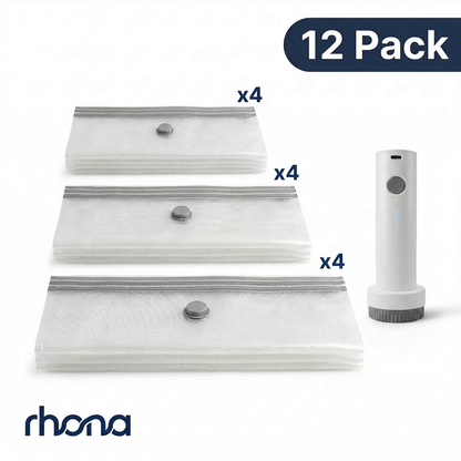 TravelVac Pro 12 pack flat lay with pump