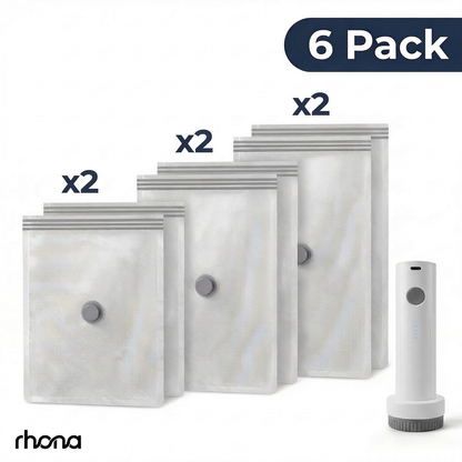 TravelVac Pro 6 pack flat lay with pump