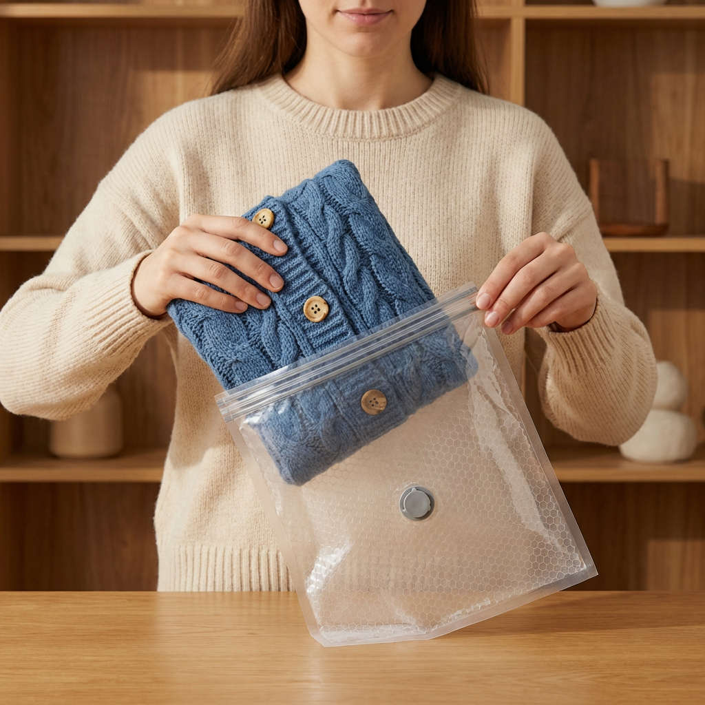Step 1 - fill the bag with clothes