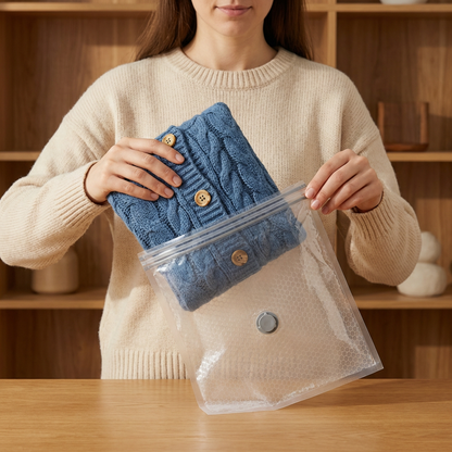 Step 1 - fill the bag with clothes